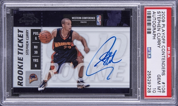 2009-10 Playoff Contenders Autograph #106 Stephen Curry Signed Rookie Card - PSA GEM MT 10
